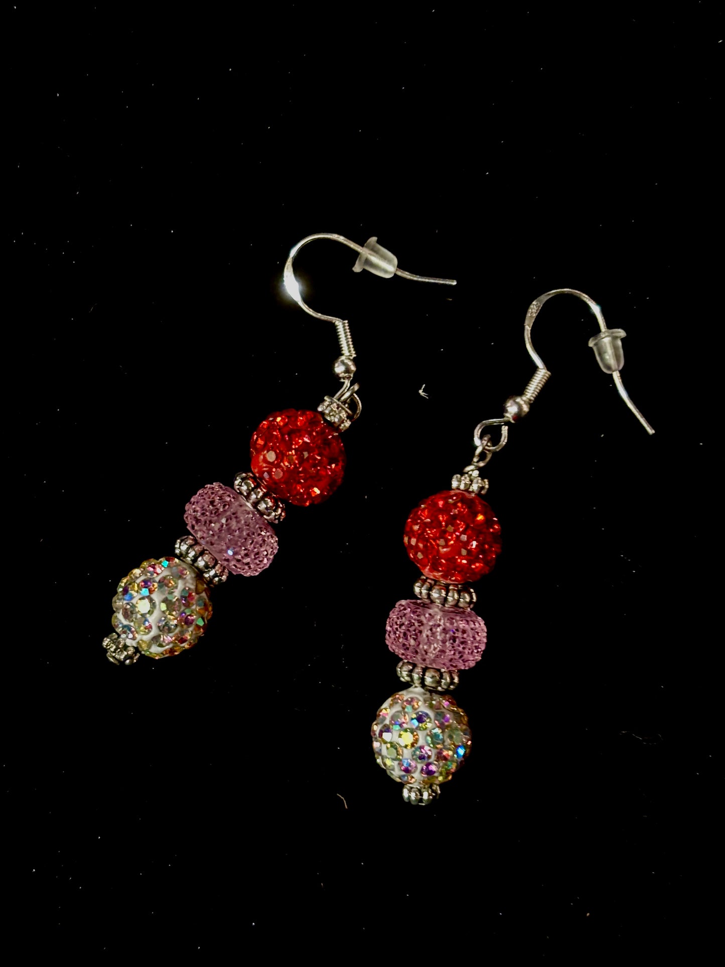 Pink & Red Statement Holiday Earrings