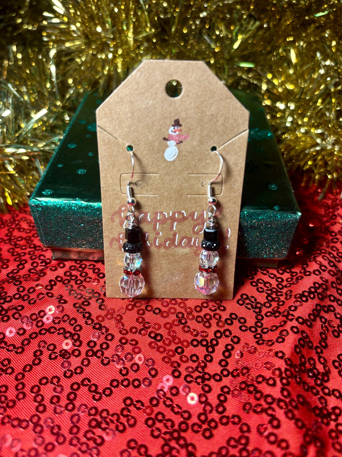 Crystal Snowman Earrings