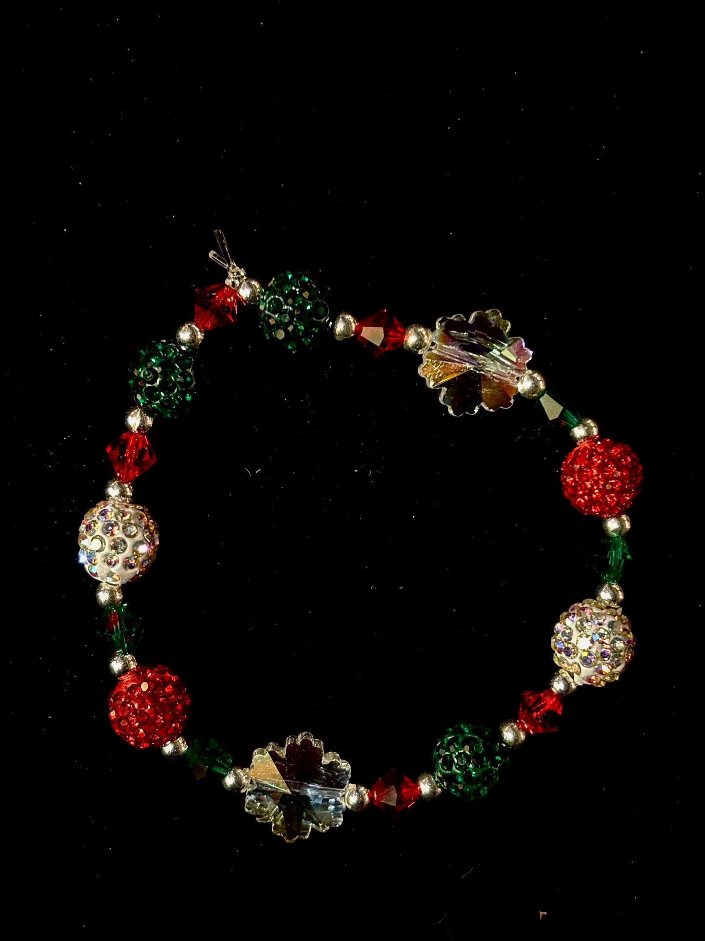 Red & Green Snowflake Bracelet