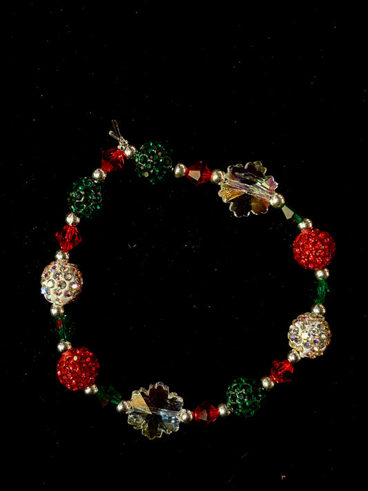 Red & Green Snowflake Bracelet