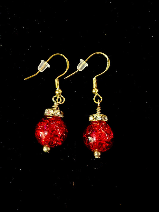 Red Ornament Earrings