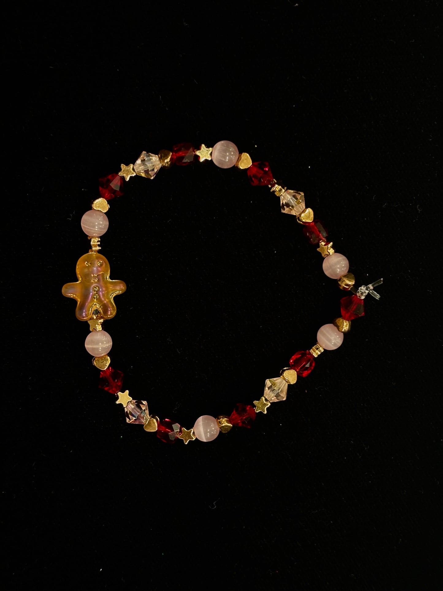Pink & Red Gingerbread Holiday Bracelet